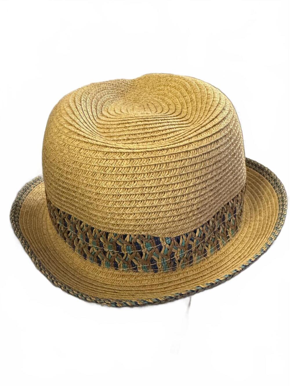 Scala Pronto Straw Fedora Hat with Decorative Band
